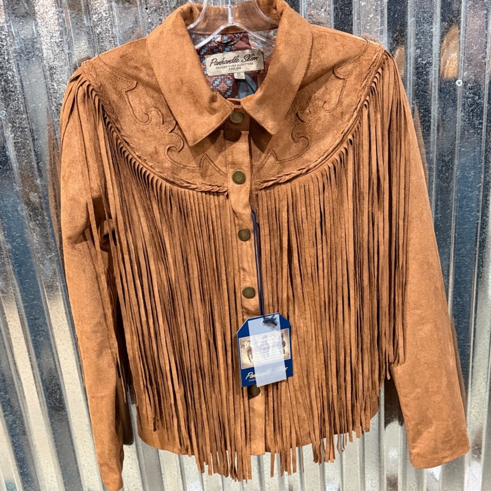 Panhandle Slim Tan Suede Fringe Western Jacket